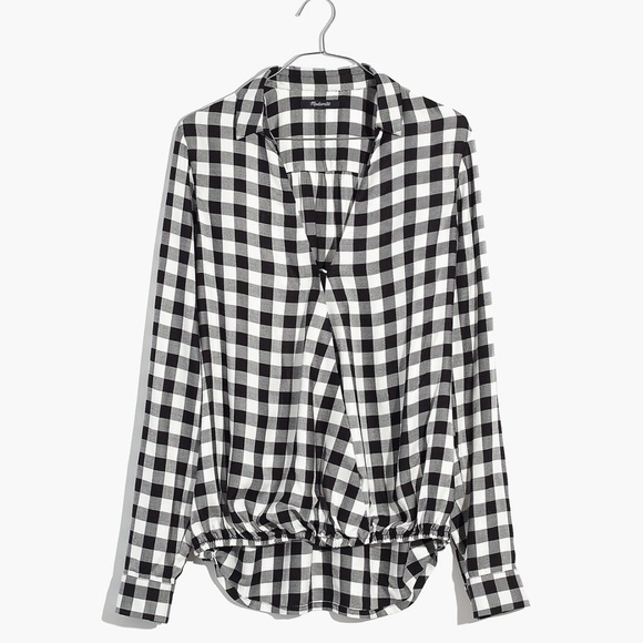 Madewell Wrap-Front Shirt in Buffalo Check - Picture 4 of 6
